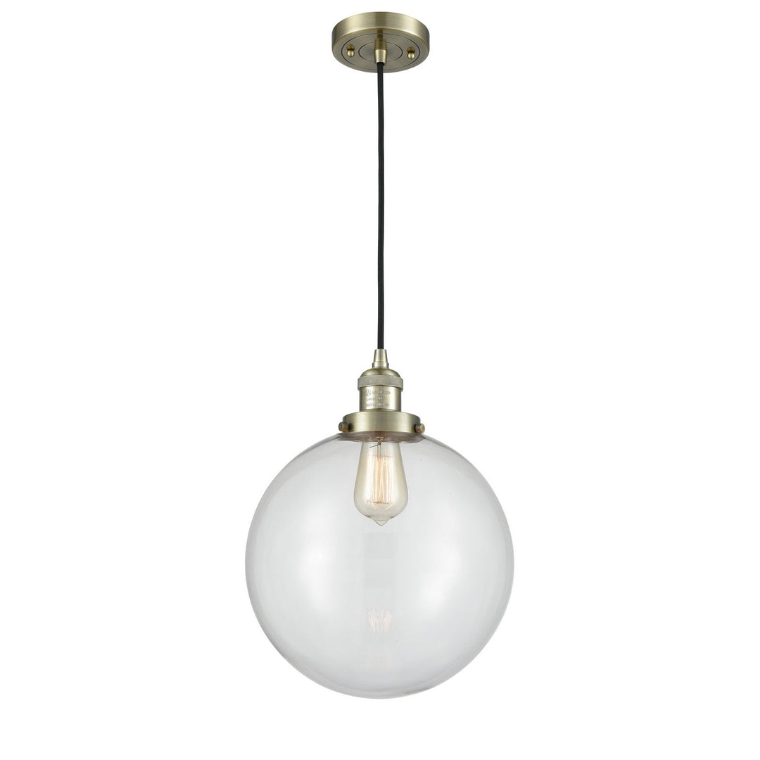 Innovations Lighting 201C-AB-G202-12 Franklin Restoration One Light Mini Pendant Antique Brass 1