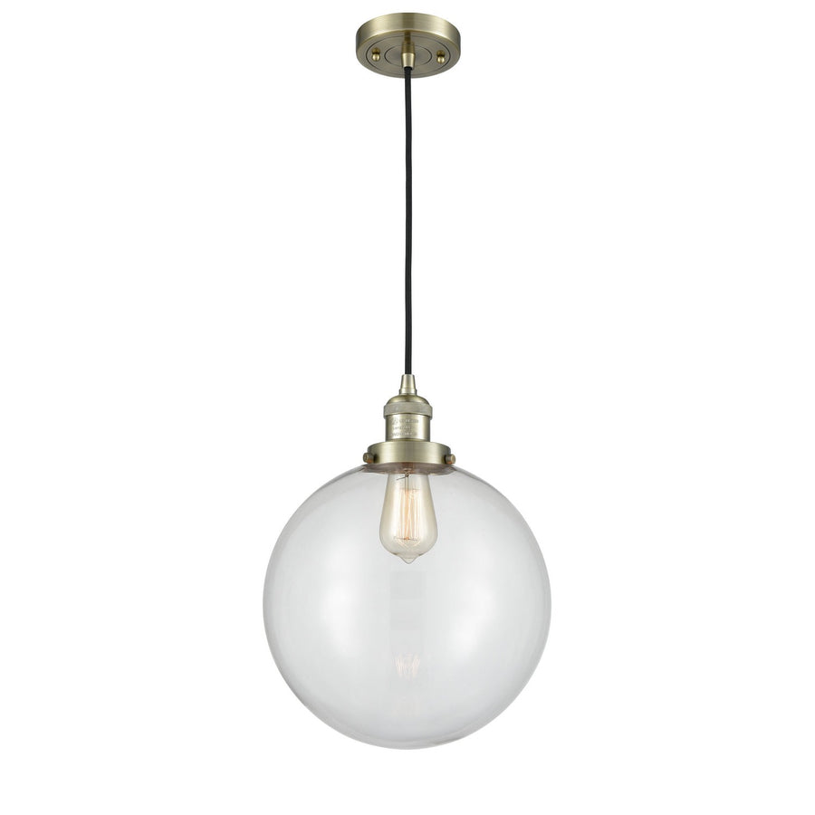 Innovations Lighting 201C-AB-G202-12 Franklin Restoration One Light Mini Pendant Antique Brass 1