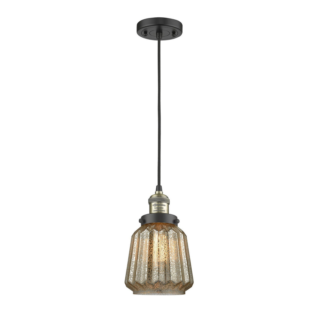 Innovations Lighting 201C-BAB-G146-LED Franklin Restoration Led Mini Pendant Black Antique Brass
