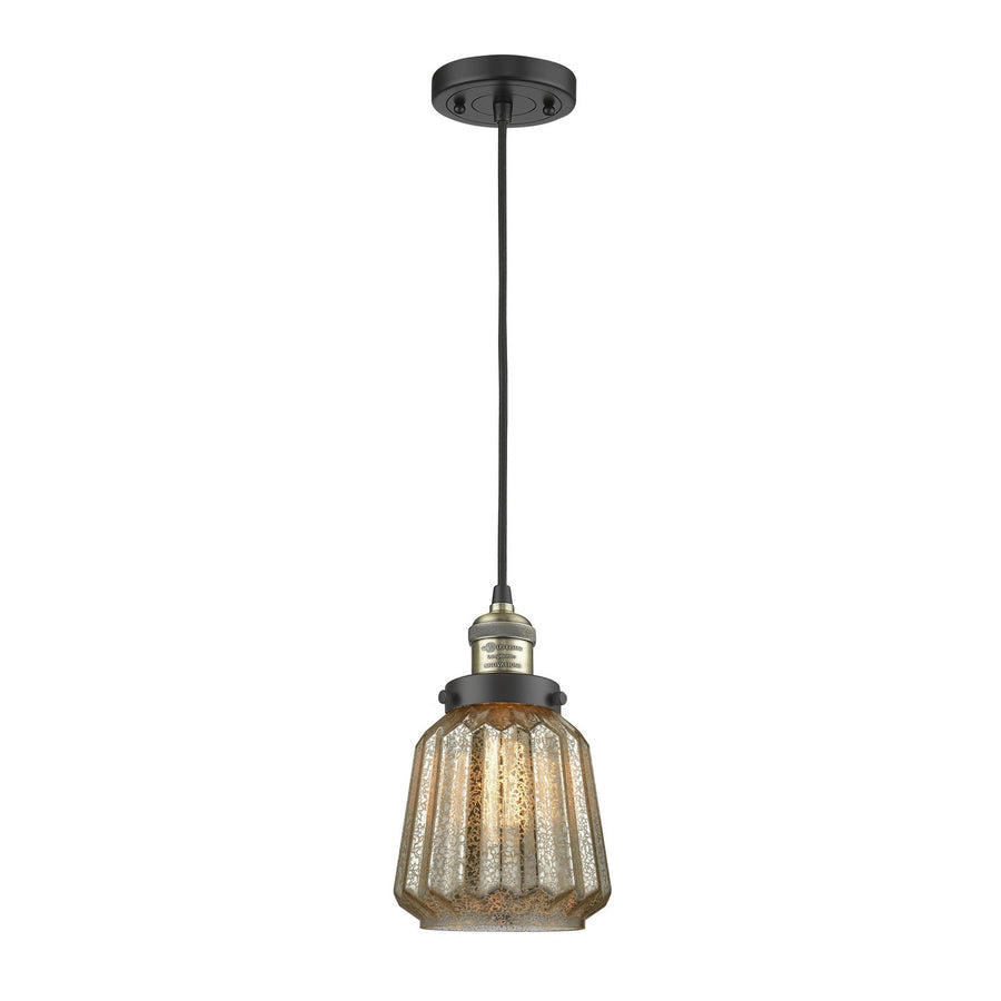 Innovations Lighting 201C-BAB-G146-LED Franklin Restoration Led Mini Pendant Black Antique Brass