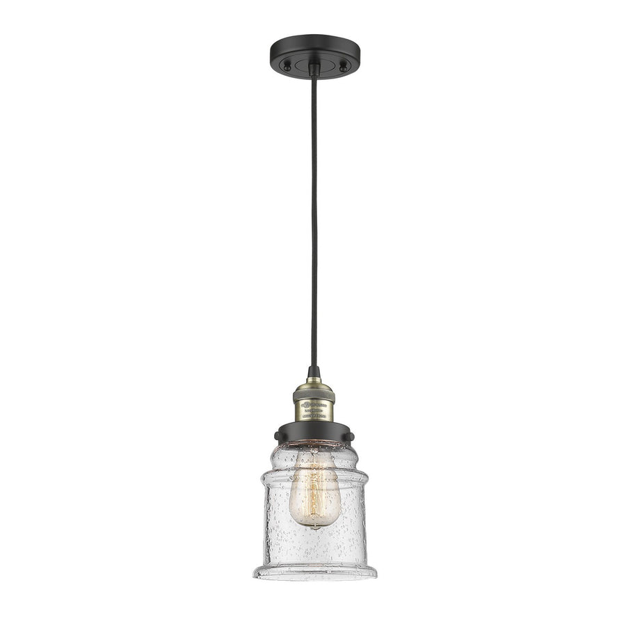 Innovations Lighting 201C-BAB-G184-LED Franklin Restoration Led Mini Pendant Black Antique Brass