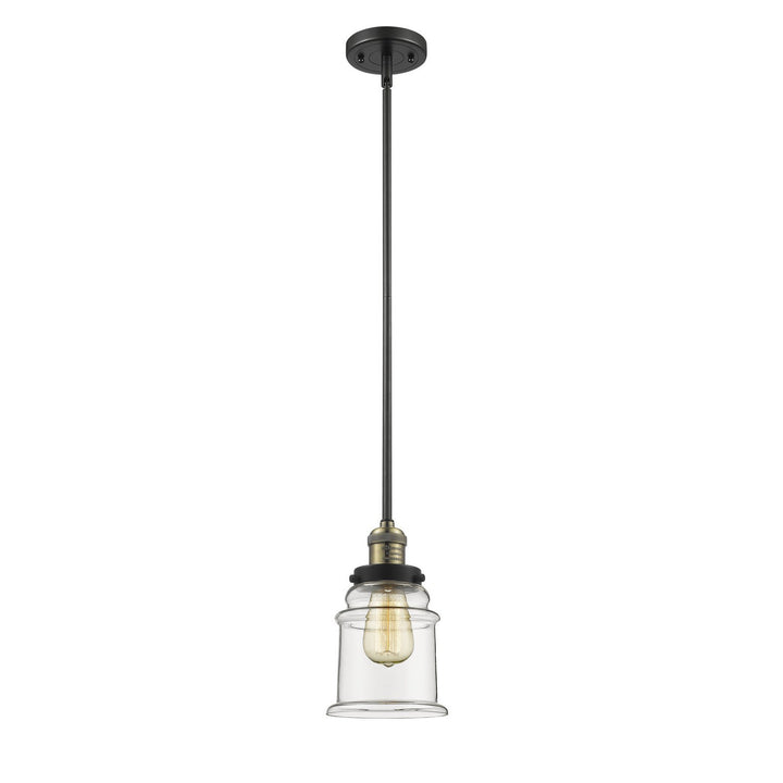 Innovations Lighting 201S-BAB-G182 Franklin Restoration One Light Mini Pendant Black Antique Brass
