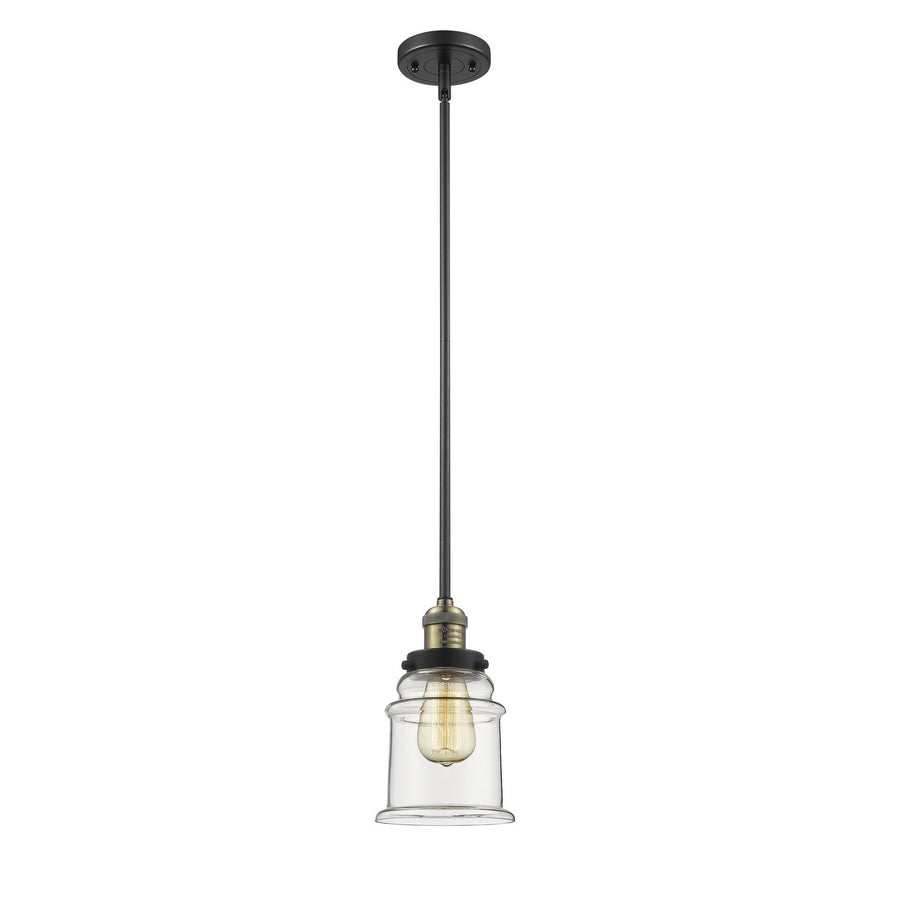 Innovations Lighting 201S-BAB-G182 Franklin Restoration One Light Mini Pendant Black Antique Brass