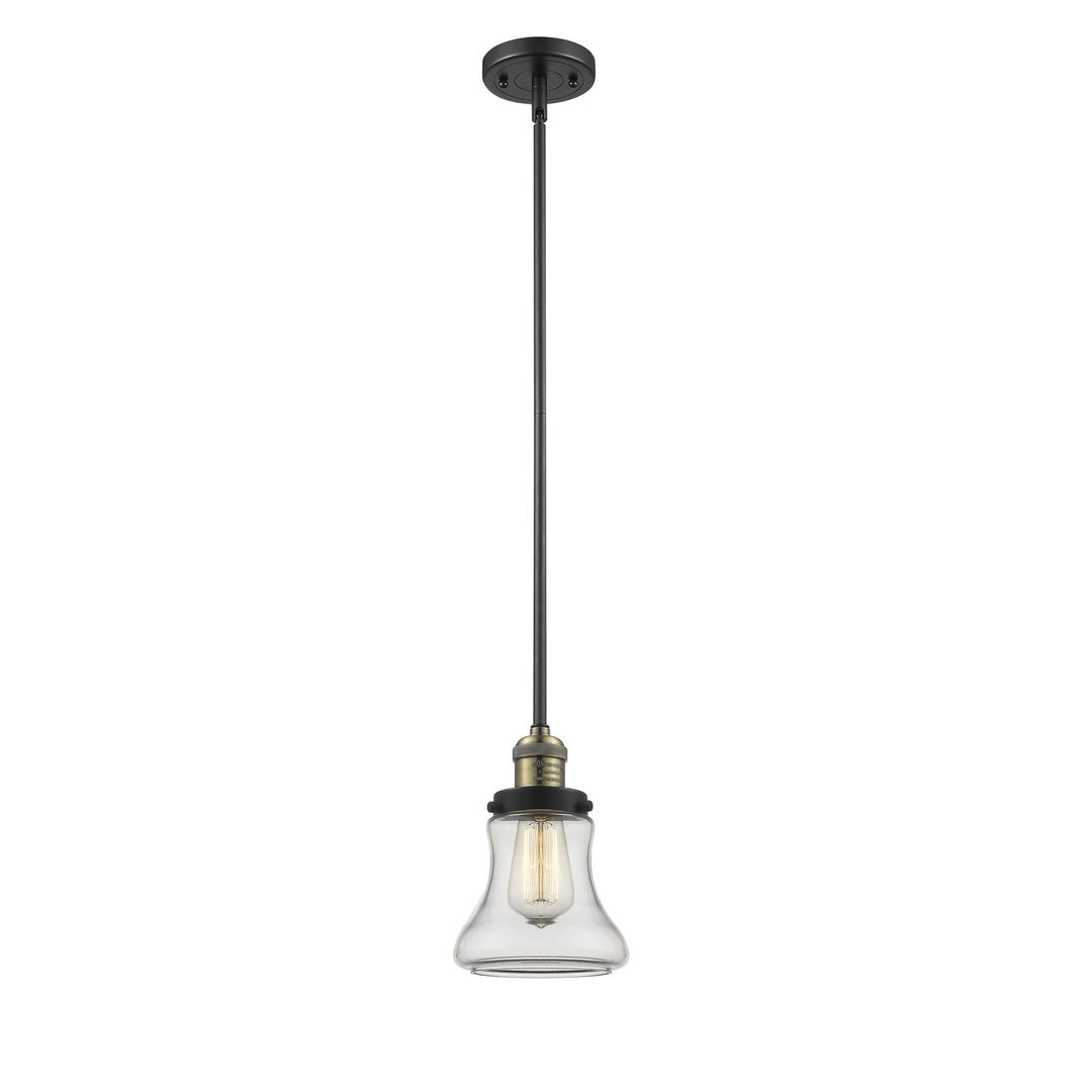 Innovations Lighting 201S-BAB-G182 Franklin Restoration One Light Mini Pendant Black Antique Brass
