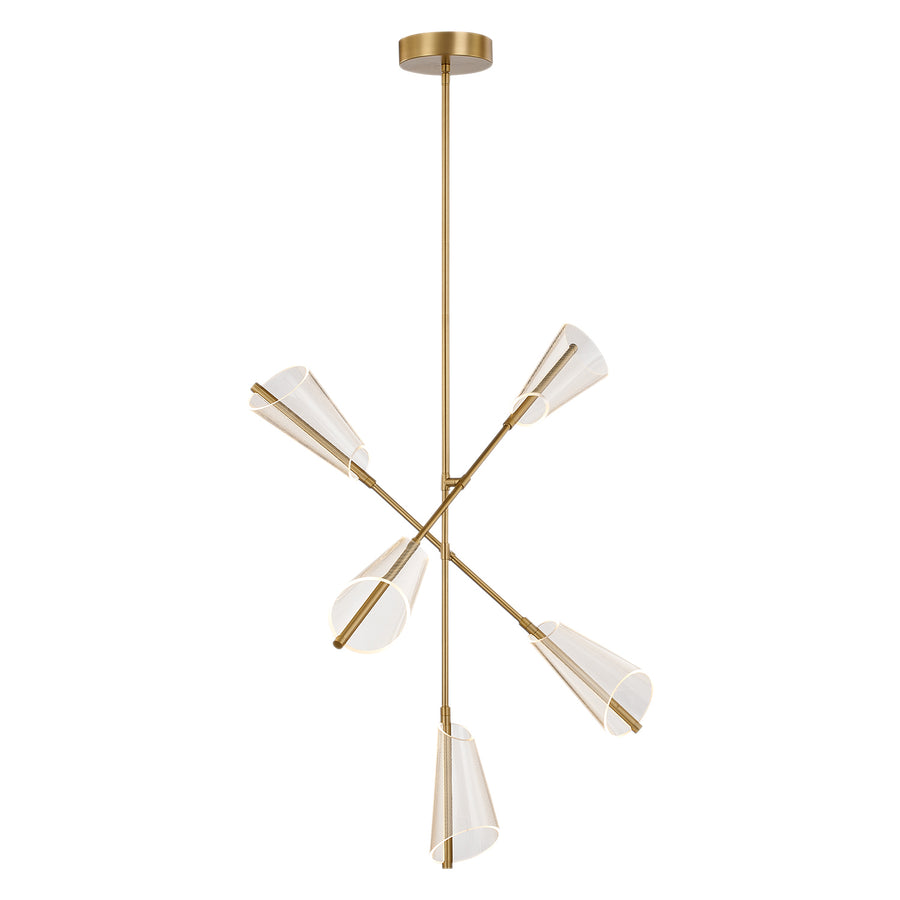 Kuzco Lighting CH62737-BG/LG Mulberry Chandelier Brushed Gold/Light Guide