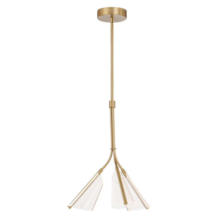 Kuzco Lighting PD62622-BG/LG Mulberry Pendant Light Brushed Gold/Light Guide