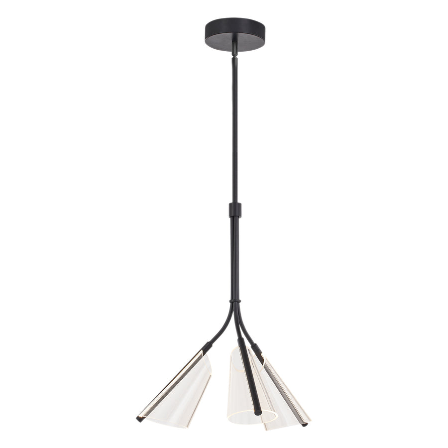 Kuzco Lighting PD62622-BK/LG Mulberry Pendant Light Black/Light Guide