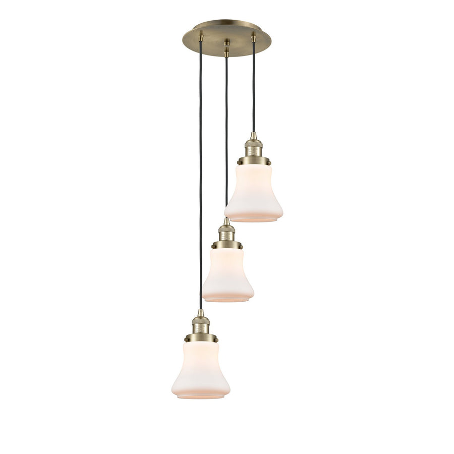 Innovations Lighting 113F-3P-AB-G191 Franklin Restoration Three Light Pendant Antique Brass 1