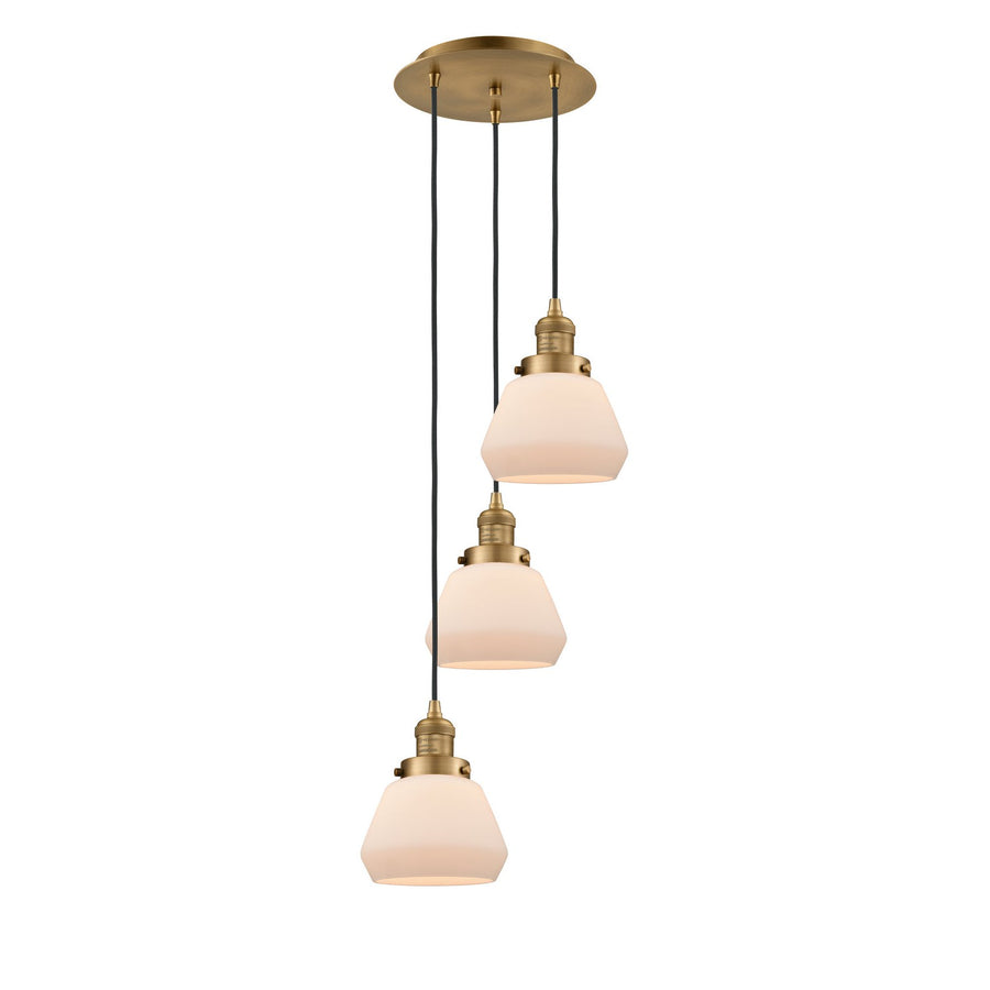 Innovations Lighting 113F-3P-BB-G171 Franklin Restoration Three Light Pendant Brushed Brass 1