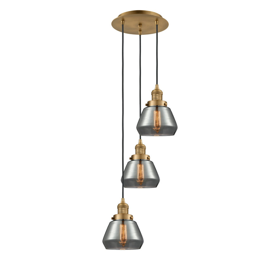 Innovations Lighting 113F-3P-BB-G173 Franklin Restoration Three Light Pendant Brushed Brass 1