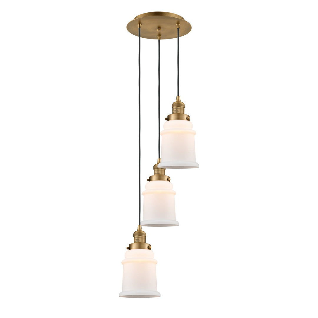Innovations Lighting 113F-3P-BB-G181 Franklin Restoration Three Light Pendant Brushed Brass 1