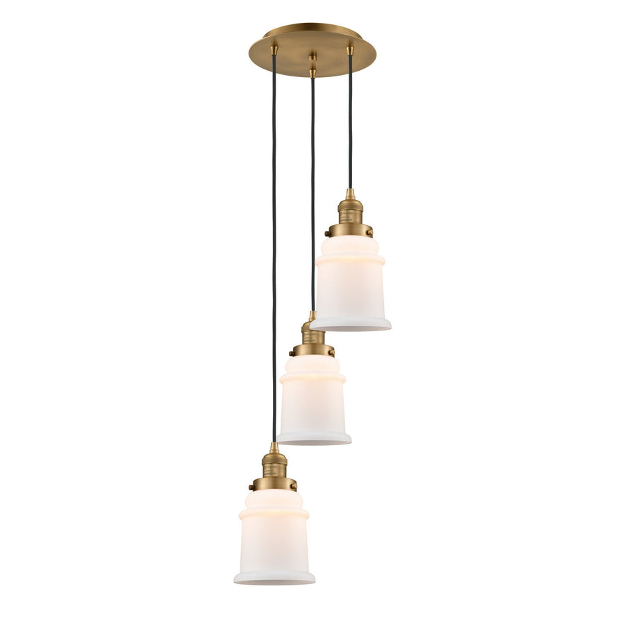Innovations Lighting 113F-3P-BB-G181 Franklin Restoration Three Light Pendant Brushed Brass 1