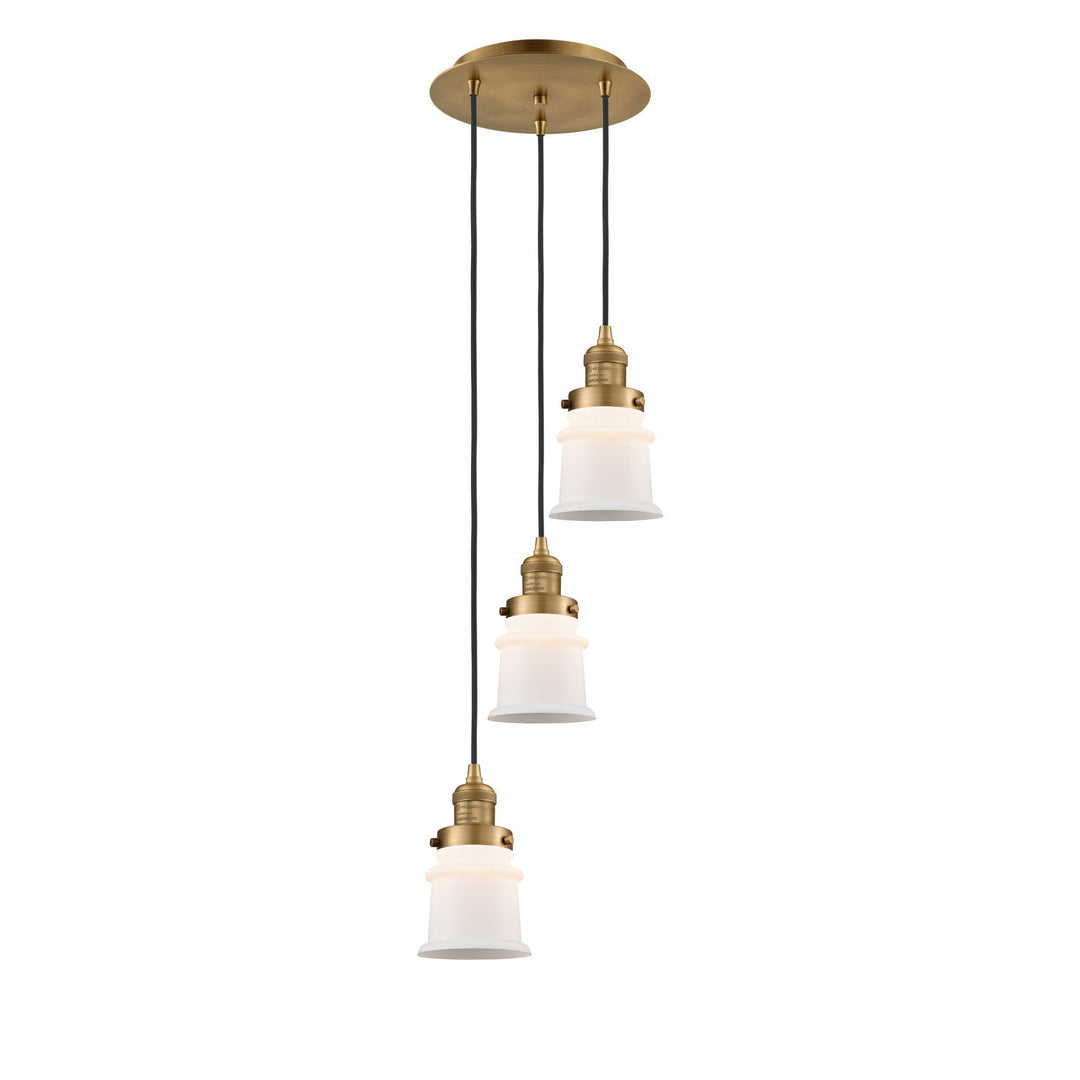 Innovations Lighting 113F-3P-BB-G181S Franklin Restoration Three Light Pendant Brushed Brass 1