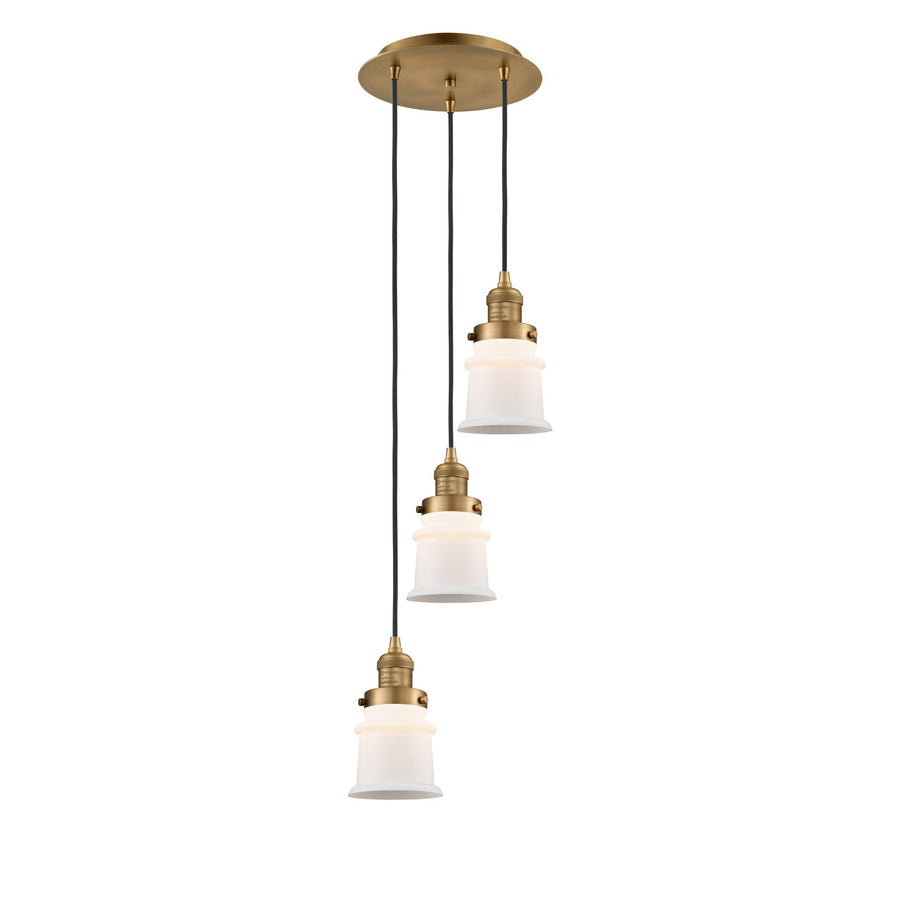 Innovations Lighting 113F-3P-BB-G181S Franklin Restoration Three Light Pendant Brushed Brass 1