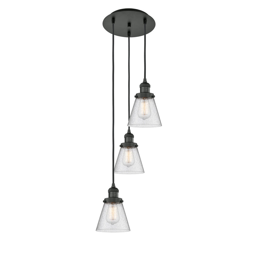 Innovations Lighting 113F-3P-BK-G64 Franklin Restoration Three Light Pendant Matte Black