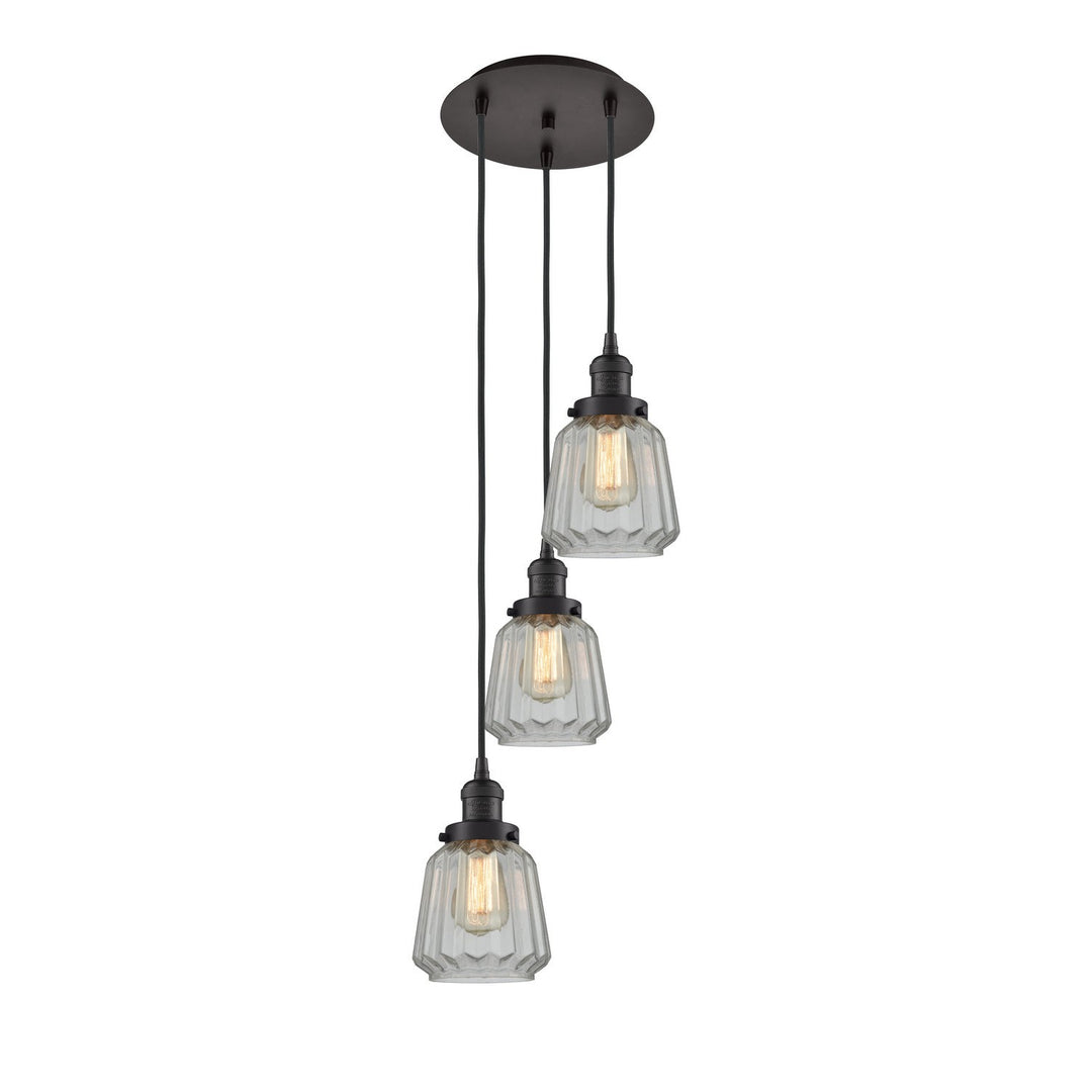 Innovations Lighting 113F-3P-OB-G142 Franklin Restoration Three Light Pendant Oil Rubbed Bronze 1