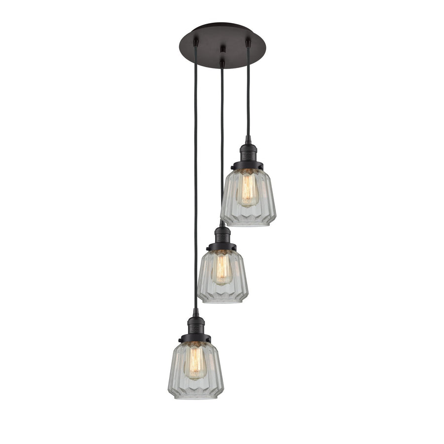 Innovations Lighting 113F-3P-OB-G142 Franklin Restoration Three Light Pendant Oil Rubbed Bronze 1
