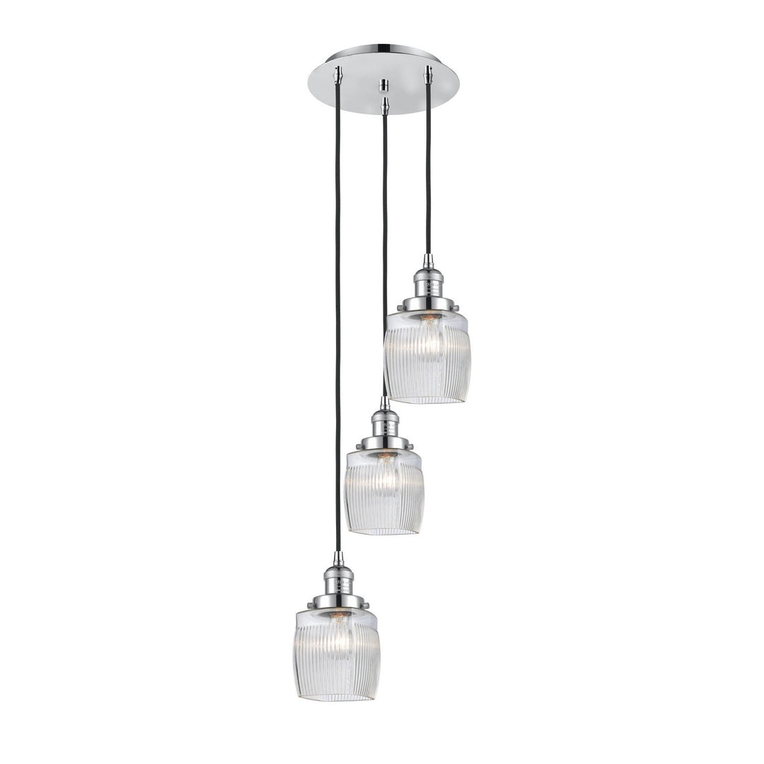 Innovations Lighting 113F-3P-PC-G302 Franklin Restoration Three Light Pendant Polished Chrome 1