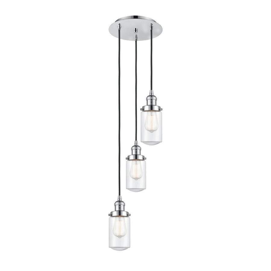 Innovations Lighting 113F-3P-PC-G312 Franklin Restoration Three Light Pendant Polished Chrome