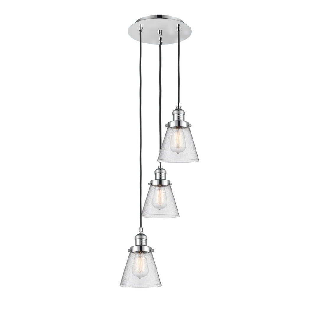 Innovations Lighting 113F-3P-PC-G64 Franklin Restoration Three Light Pendant Polished Chrome 1