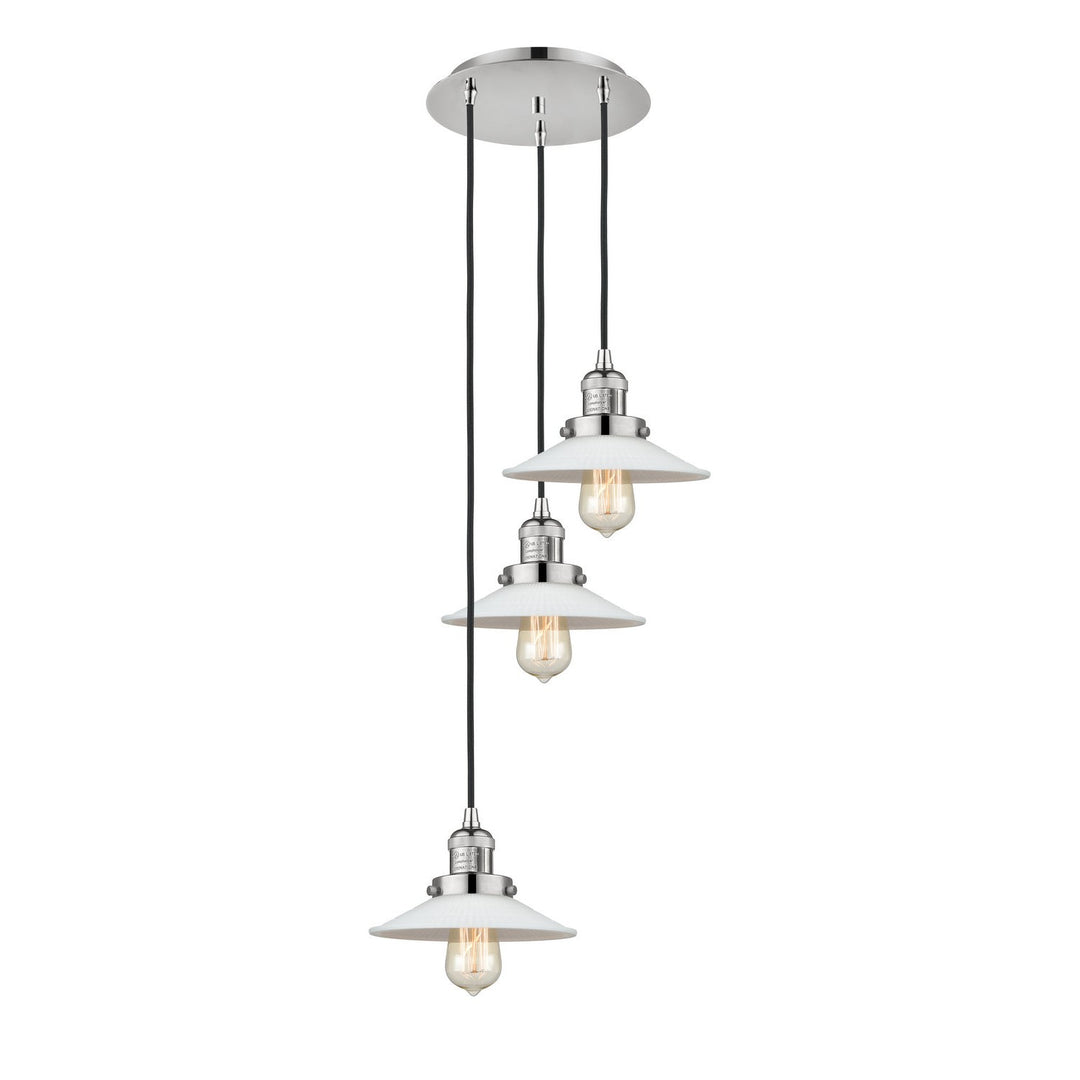 Innovations Lighting 113F-3P-PN-G1 Franklin Restoration Three Light Pendant Polished Nickel