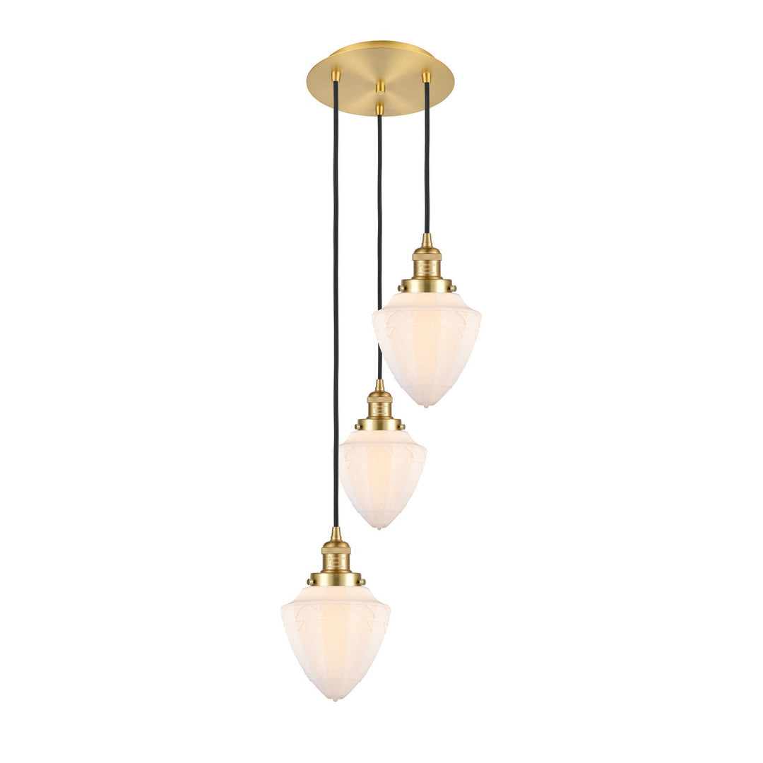 Innovations Lighting 113F-3P-SG-G661-7 Franklin Restoration Three Light Pendant Satin Gold 1
