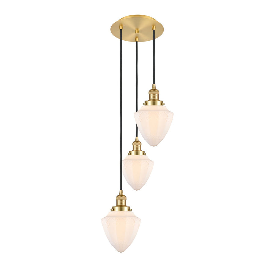 Innovations Lighting 113F-3P-SG-G661-7 Franklin Restoration Three Light Pendant Satin Gold 1
