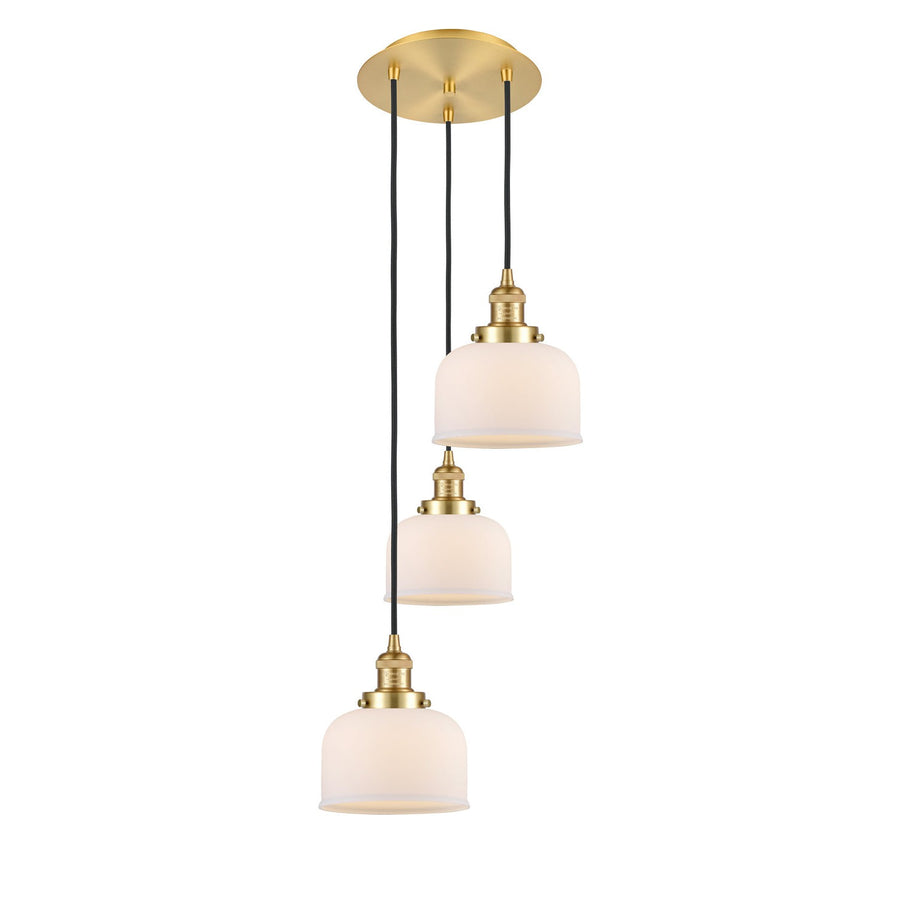 Innovations Lighting 113F-3P-SG-G71 Franklin Restoration Three Light Pendant Satin Gold 1