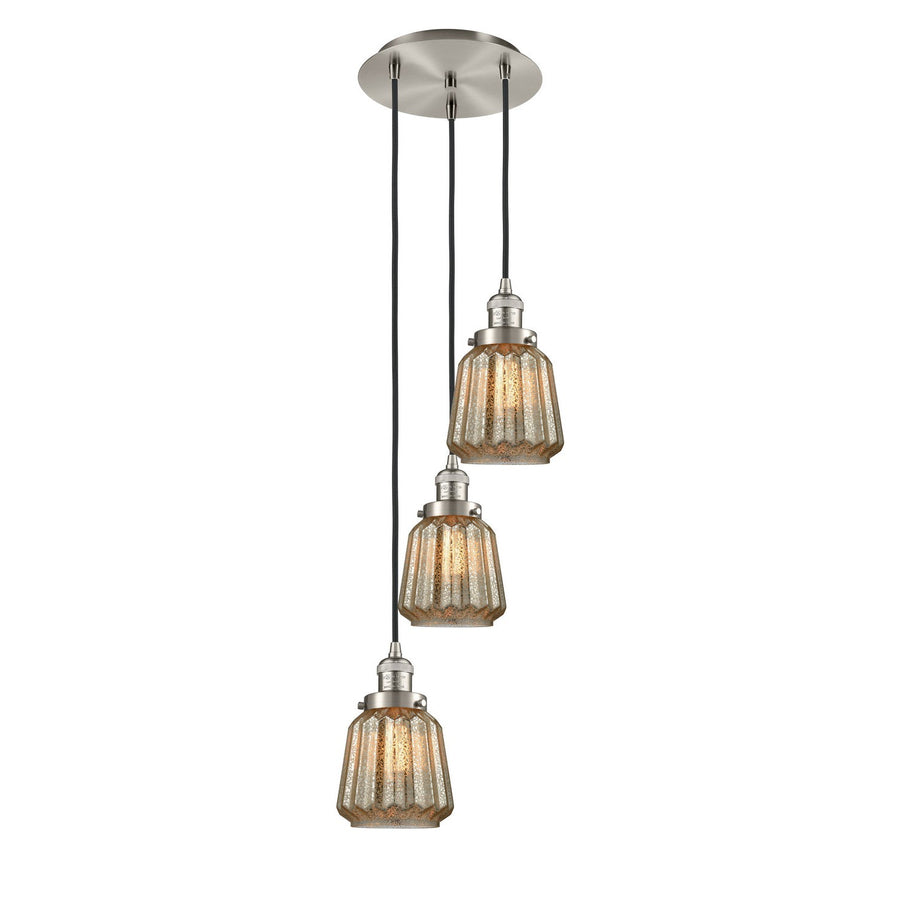 Innovations Lighting 113F-3P-SN-G146 Franklin Restoration Three Light Pendant Brushed Satin Nickel 1