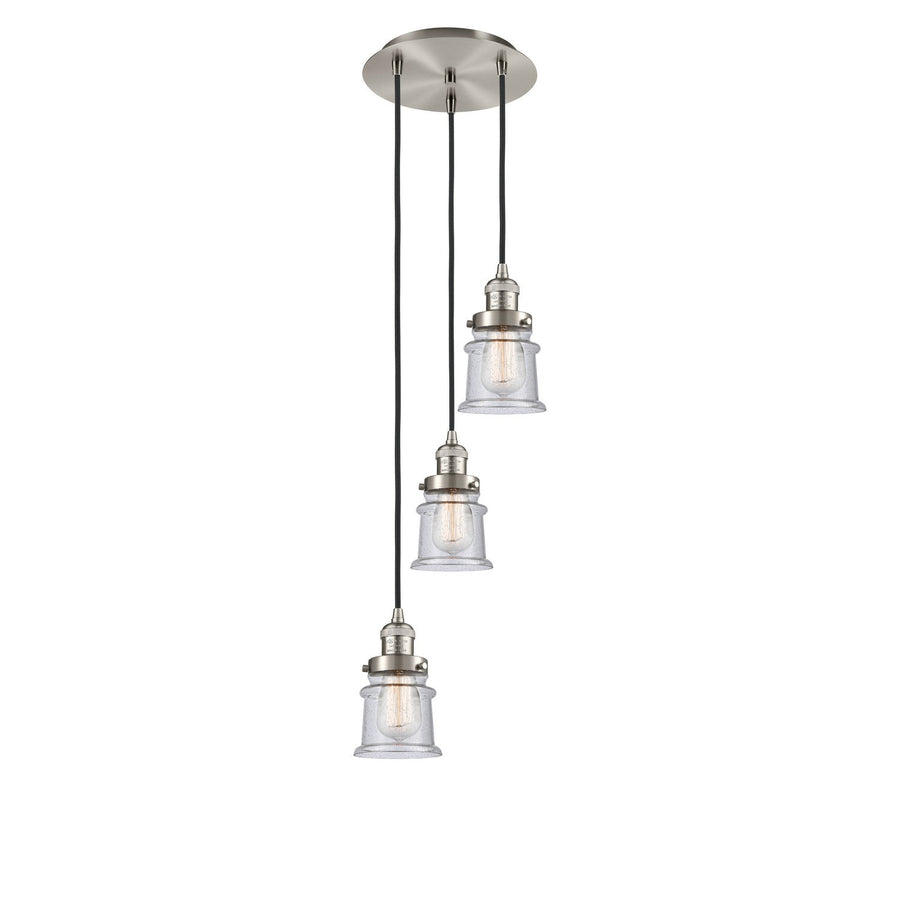 Innovations Lighting 113F-3P-SN-G184S Franklin Restoration Three Light Pendant Brushed Satin Nickel