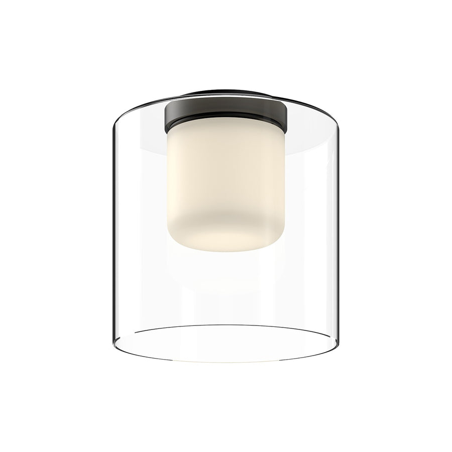 Kuzco Lighting FM53509-BK/CL Birch Ceiling Light Black/Clear Glass