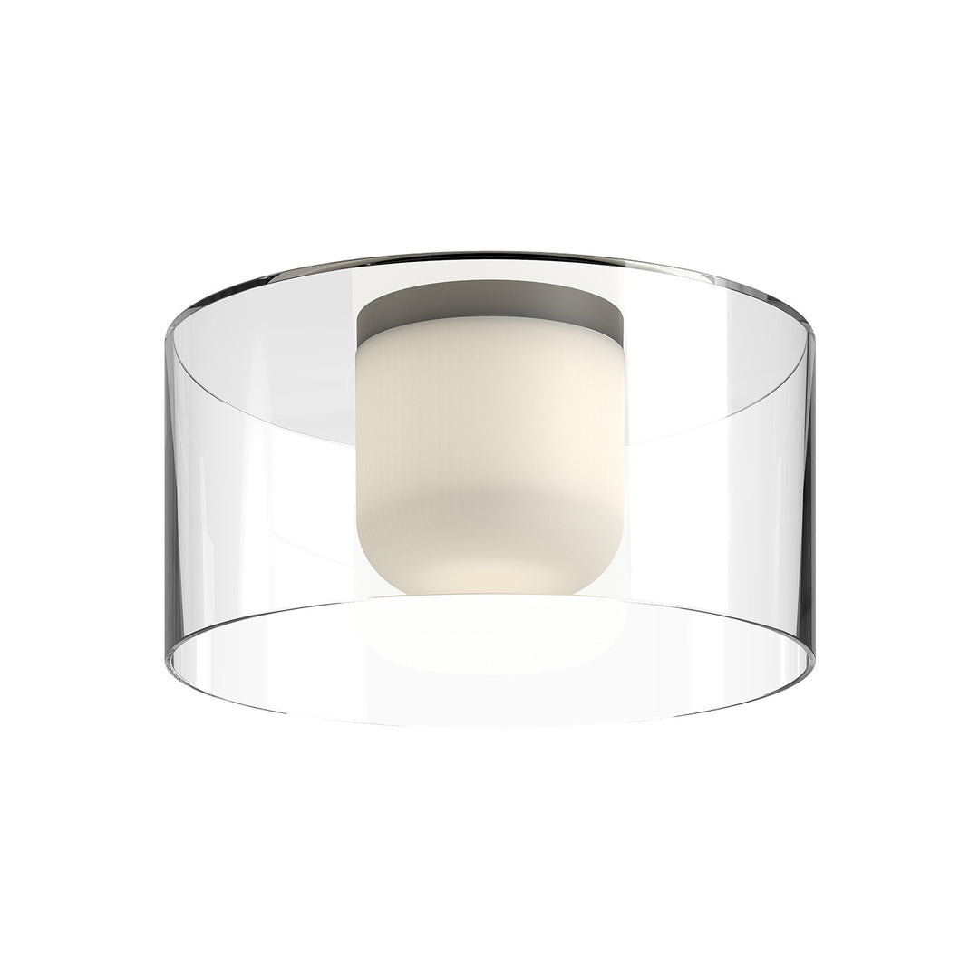 Kuzco Lighting FM53512-BK/CL Birch Ceiling Light Black/Clear Glass