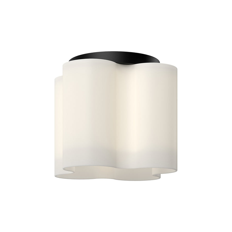 Kuzco Lighting FM54809-BK/OP Clover Ceiling Light Black/Opal Glass