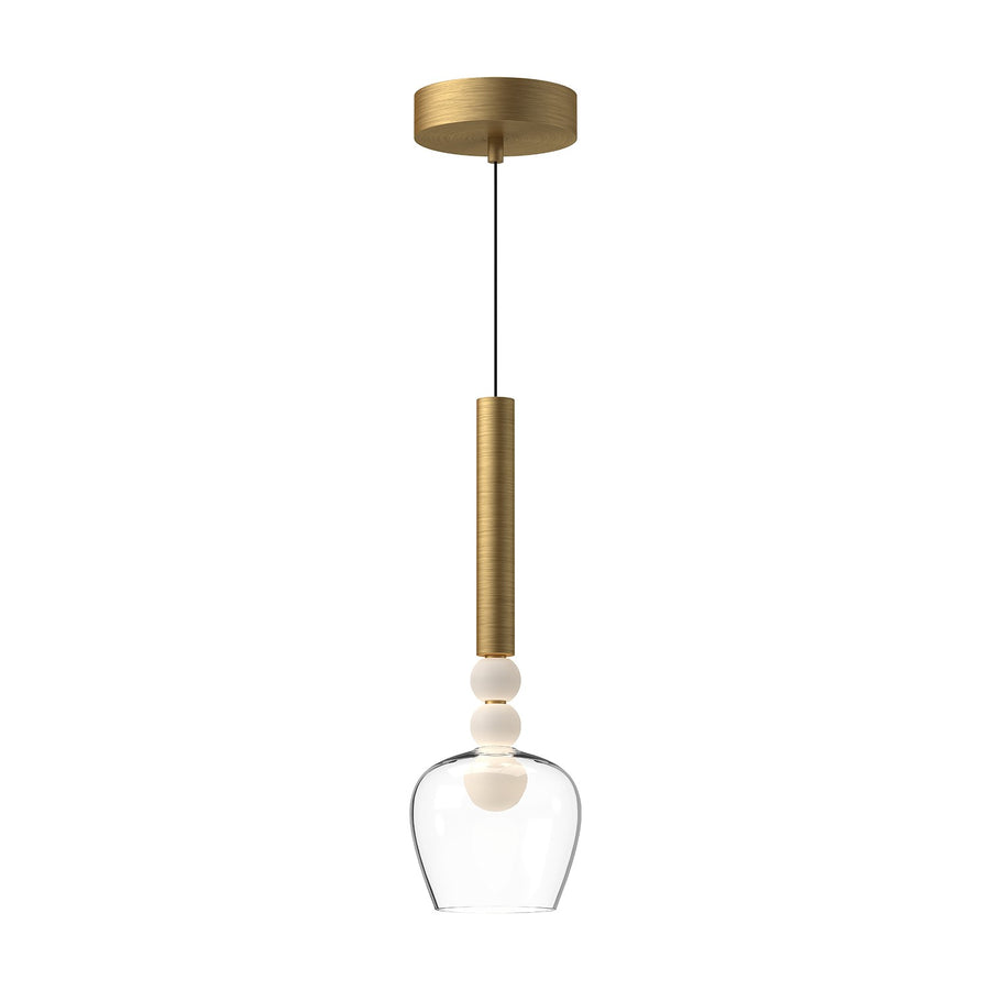 Kuzco Lighting PD30501-BG/CL Rise Pendant Light Brushed Gold/Clear Glass