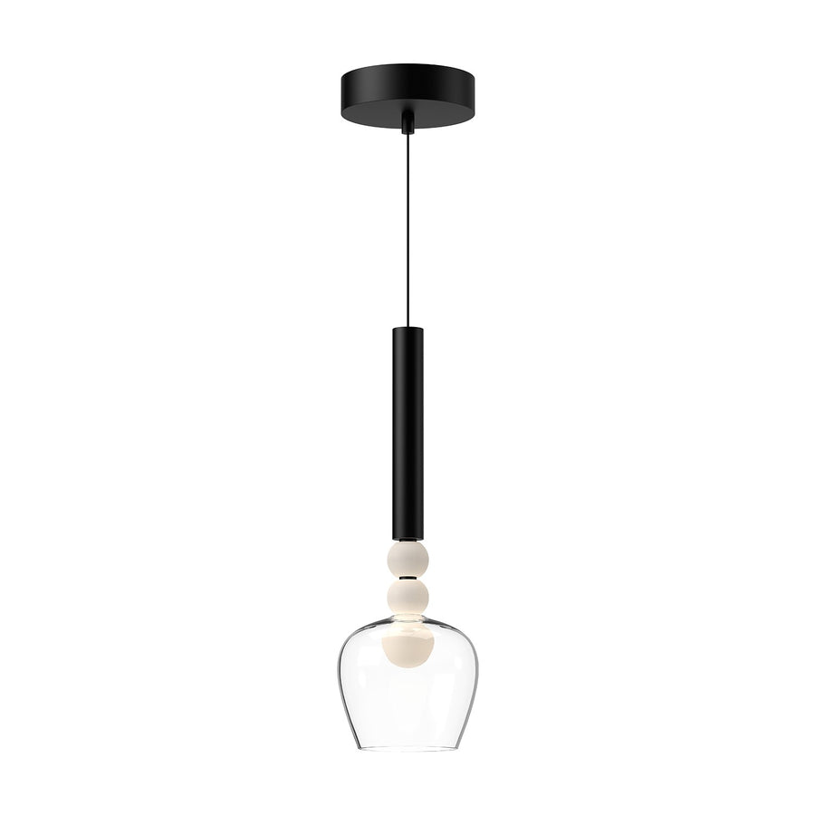 Kuzco Lighting PD30501-BK/CL Rise Pendant Light Black/Clear Glass