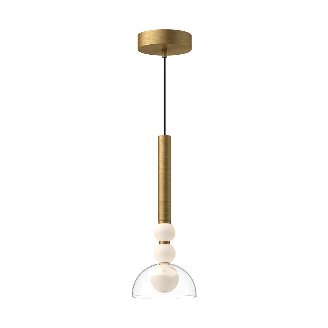 Kuzco Lighting PD30502-BG/CL Rise Pendant Light Brushed Gold/Clear Glass