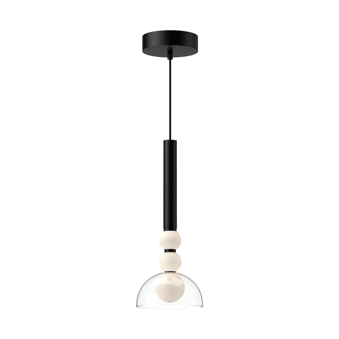 Kuzco Lighting PD30502-BK/CL Rise Pendant Light Black/Clear Glass