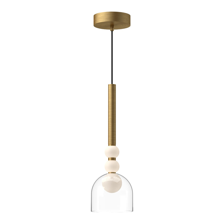 Kuzco Lighting PD30505-BG/CL Rise Pendant Light Brushed Gold/Clear Glass