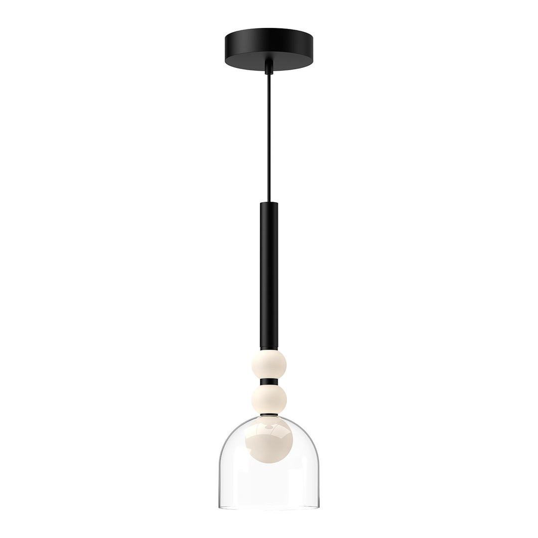 Kuzco Lighting PD30505-BK/CL Rise Pendant Light Black/Clear Glass