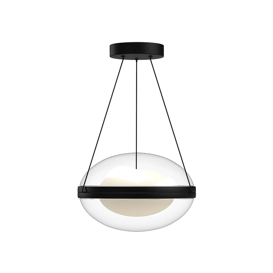 Kuzco Lighting PD76312-BK/OP Virgo Pendant Light Black/Opal Glass