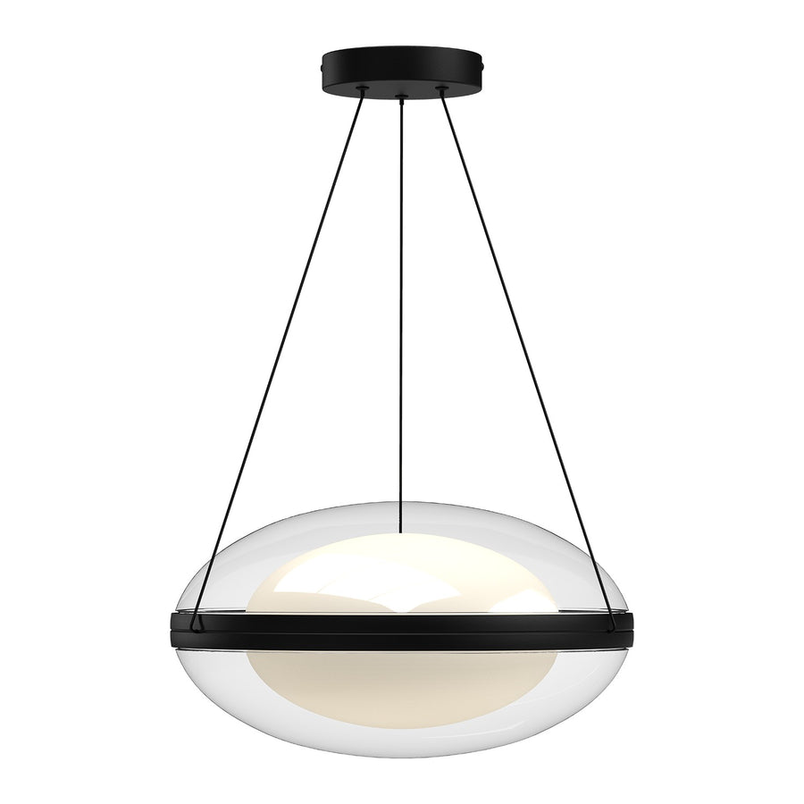 Kuzco Lighting PD76316-BK/OP Virgo Pendant Light Black/Opal Glass