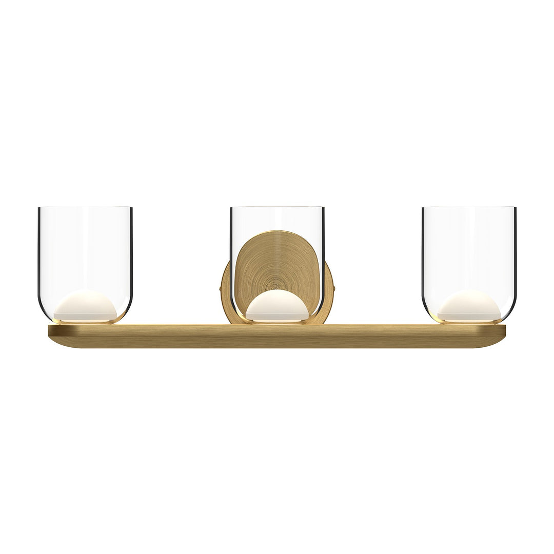 Kuzco Lighting VL52520-BG/CL Cedar Vanity Light Brushed Gold/Clear Glass