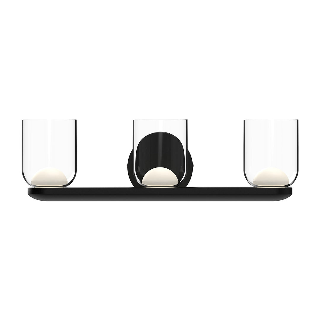 Kuzco Lighting VL52520-BK/CL Cedar Vanity Light Black/Clear Glass