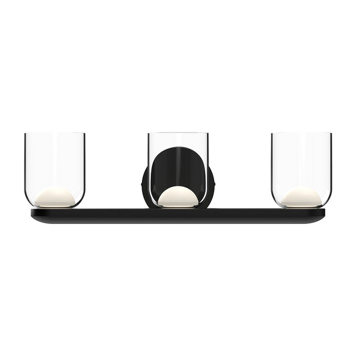 Kuzco Lighting VL52520-BK/CL Cedar Vanity Light Black/Clear Glass