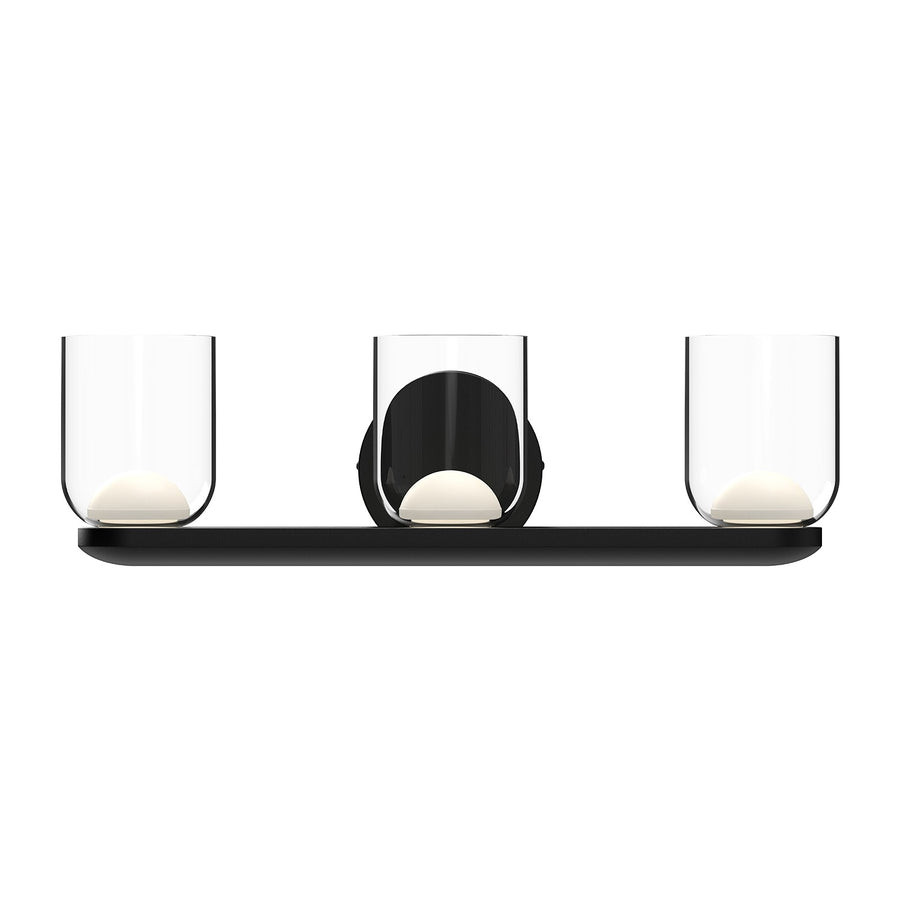 Kuzco Lighting VL52520-BK/CL Cedar Vanity Light Black/Clear Glass