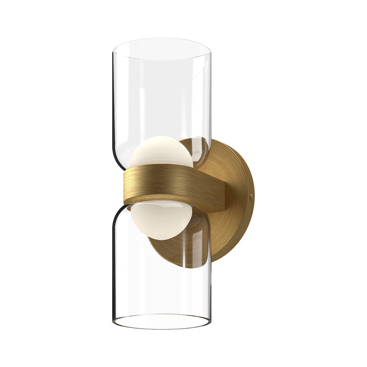 Kuzco Lighting WS52511-BG/CL Cedar Wall Light Brushed Gold/Clear Glass