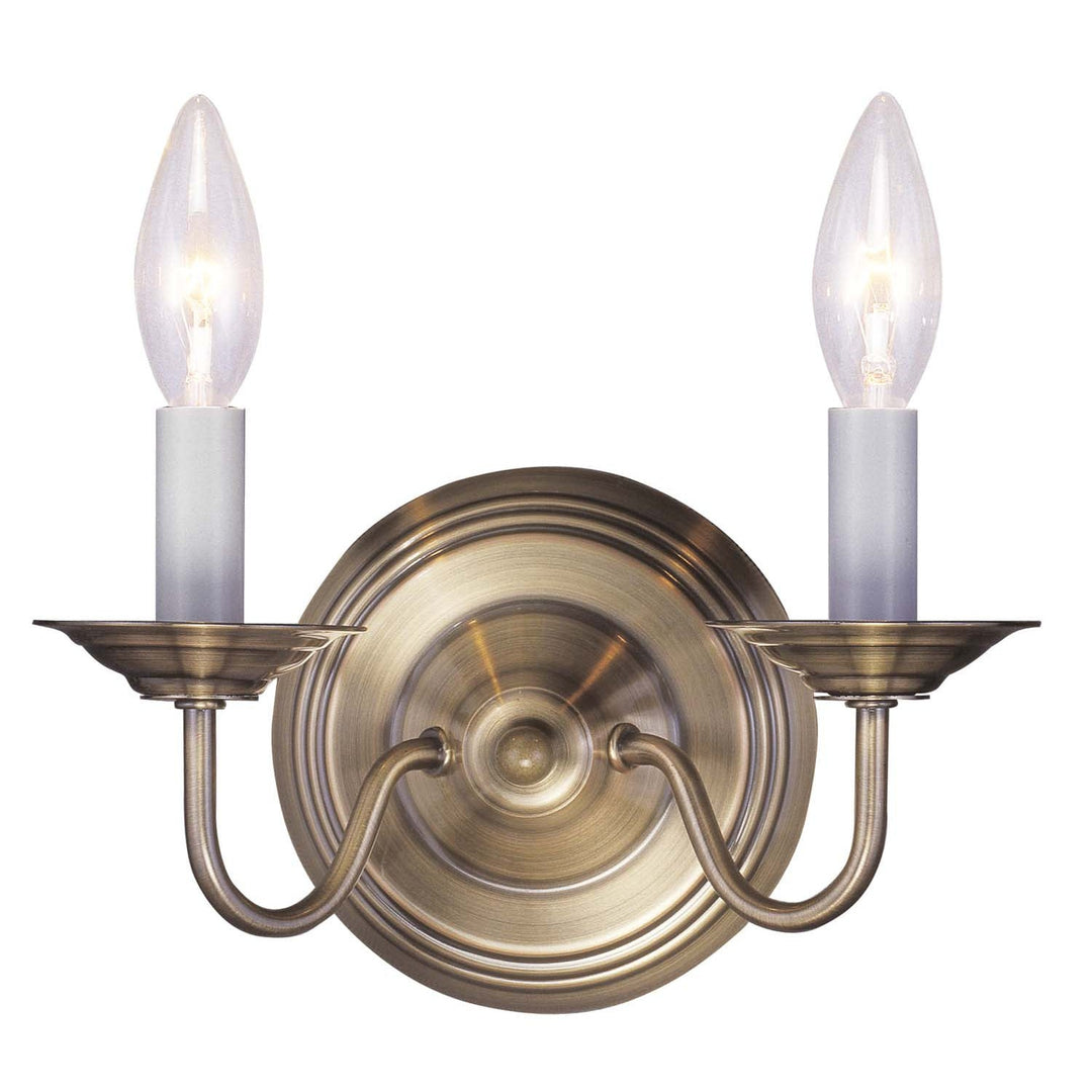 Livex Lighting 5018-01 Williamsburgh Two Light Wall Sconce Antique Brass 1