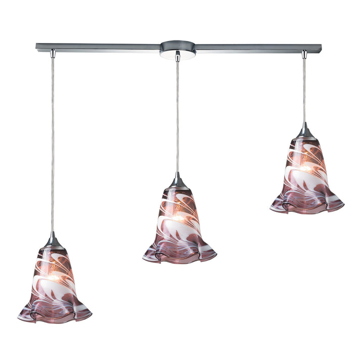 Elk Lighting 31342/3L-VPUR Vestido Three Light Pendant Polished Chrome