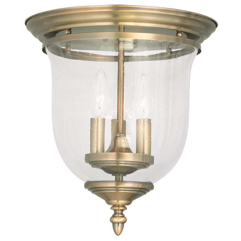 Livex Lighting 5024-01 Legacy Three Light Ceiling Mount Antique Brass 1