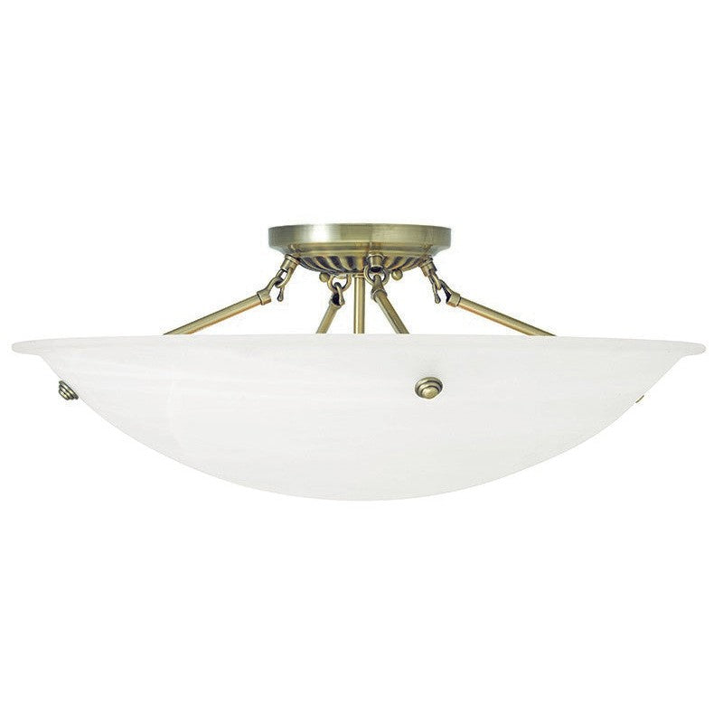 Livex Lighting 4275-01 Oasis Four Light Ceiling Mount Antique Brass 1